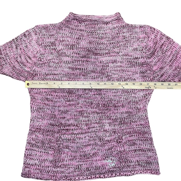 Billabong Womens XL Wool Blend Mock Neck Pink Knit Long Sleeve Boho Sweater Y2K - Picture 11 of 13